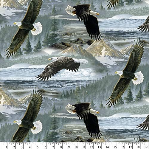 DAVID TEXTILESEagles Soaring Cotton Fabric by The Yard