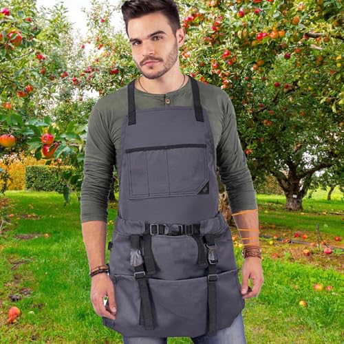 Delantal de jardinería impermeable y ajustable con prácticos bolsillos 2