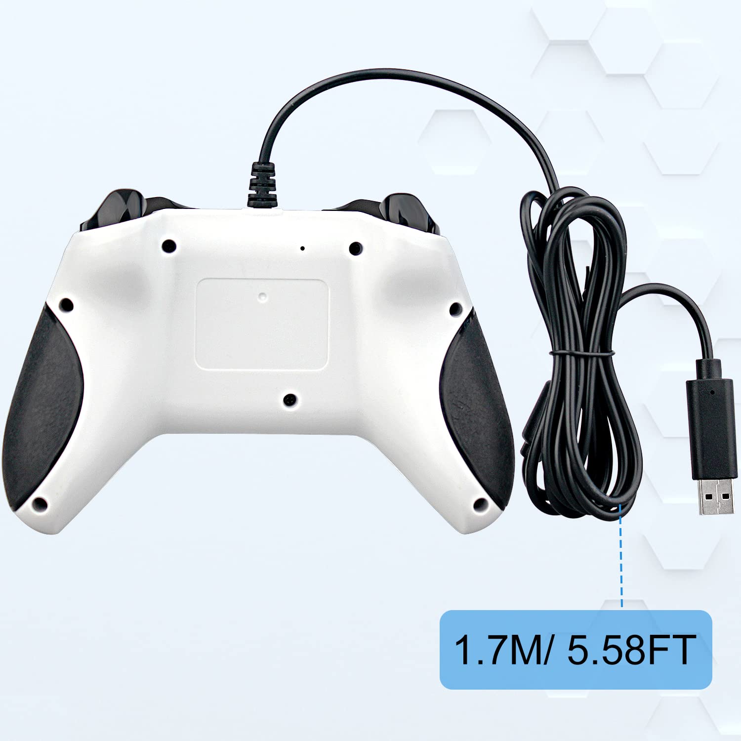OSTENT Wired USB Manette de jeu Manette de jeu pour Microsoft Xbox One/Xbox One S/Windows PC pour ordinateur portable couleur blanche