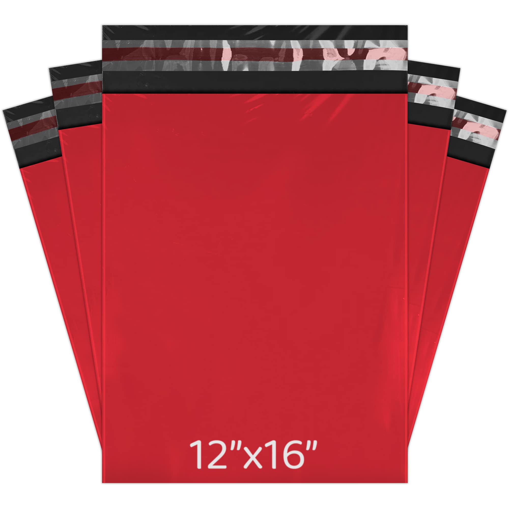 Mailing Bags, YUNJU Shipping Poly Postal Self Seal Plastic Bag Size12 x 16 Inch Size Small Sack Bags Postage Packaging Bags 305mm to 407mm Red (200)