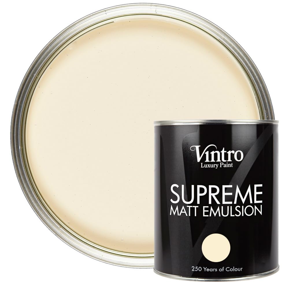Vintro Paint Buckingham Matt Emulsion Interior Paint - Cream - 1L