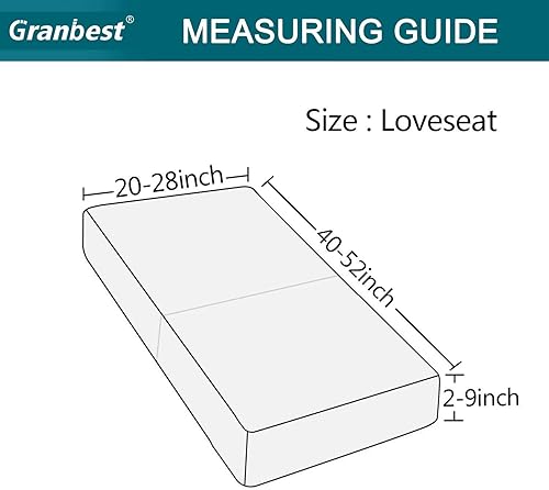 Miniatura 6 de Granbest Fundas de cojín gruesas y duraderas para sofá de sofá, protector de muebles para cojines individuales (cojín de sofá biplaza, beige)
