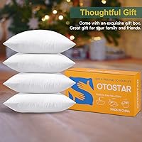 Vista 6 de OTOSTAR Paquete de 4 rellenos de almohada, 12 x 20 pulgadas, cojines rectangulares interiores, suaves, esponjosos, rellenos de cojín decorativos