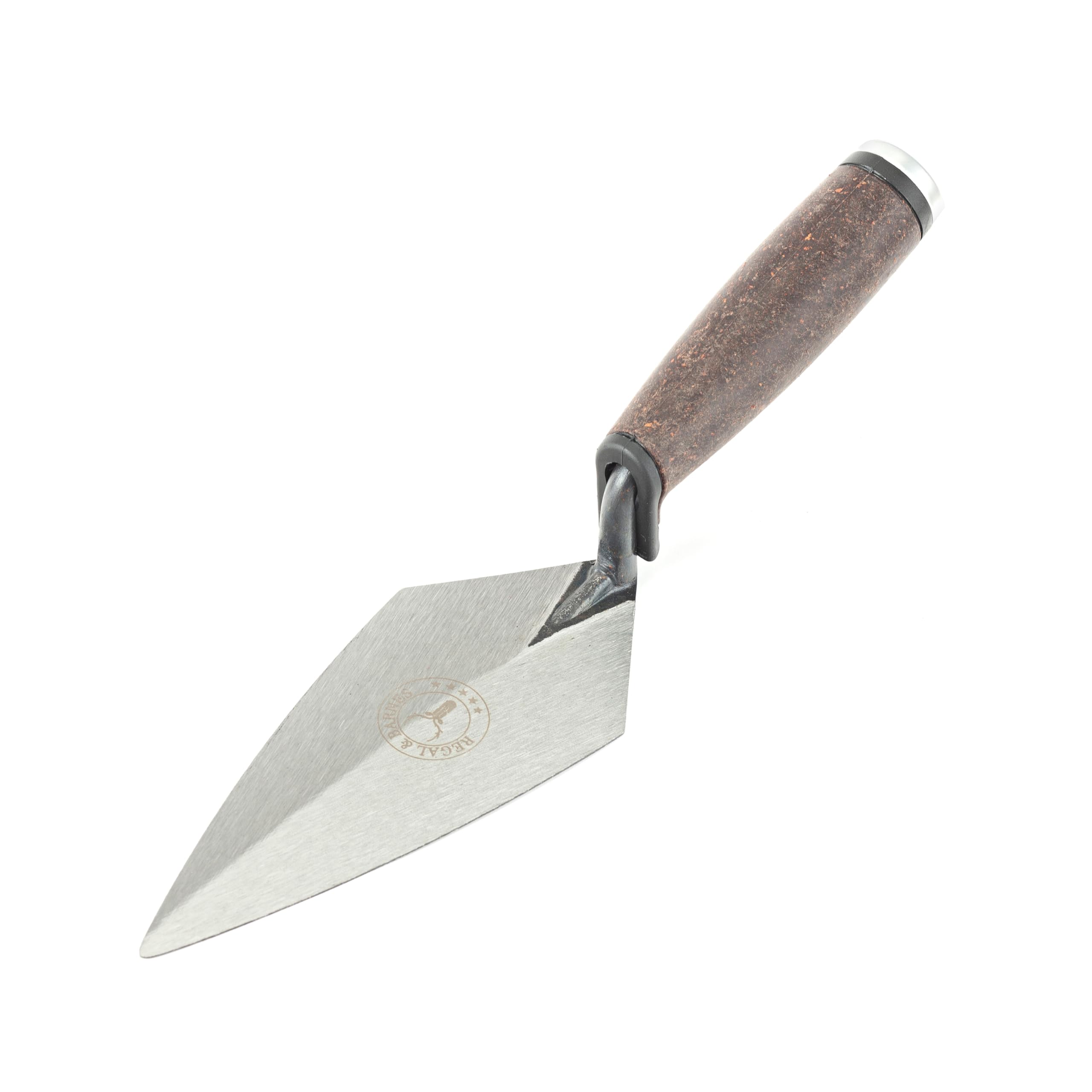 Regal & Barnes Forged Steel Pointing Trowel 5"-7", Stainless Steel, Leather Handle, DIY and Professional Use, for Masonry, Brickwork (5"/127mm)