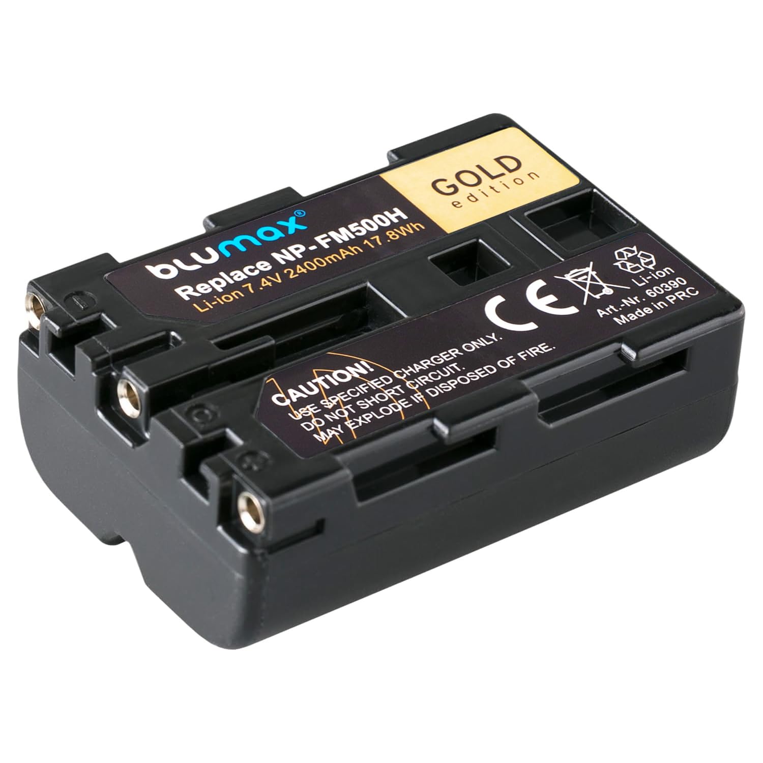 Blumax Lot de 2 batteries compatibles avec Sony NP-FM500H, 2400 mAh, NP-FM500 NP-FM55H, pour SONY ALPHA 77 99, A77, A99 II, DSLR A850, A900, VG-C77AM VG-C99AM