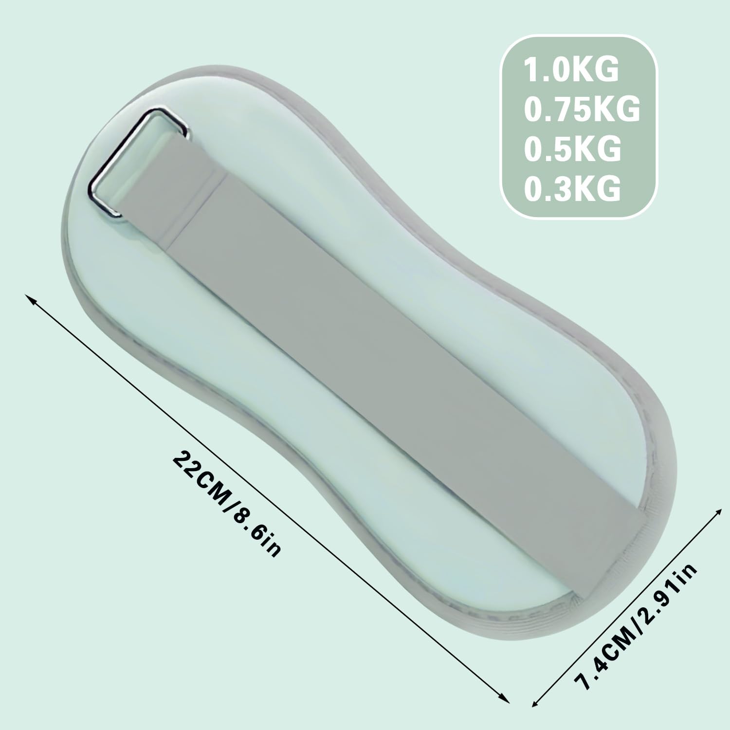 Regulowane obciążniki do kostek, obciążniki na nadgarstki, zestaw 2 sztuk (po 0,3 kg), obciążniki do kostek, odpowiednie dla początkujących i dzieci, idealne do pilatesu, jogi, joggingu (niebieski