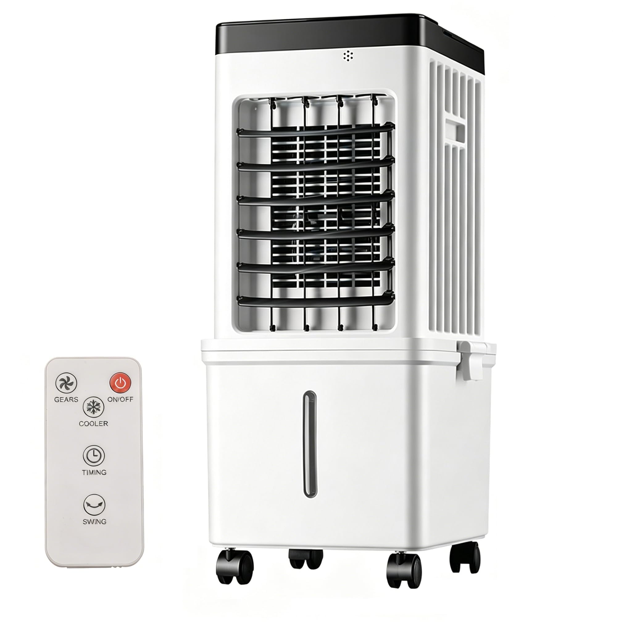 3-In-1 Luftkühlventilator & Luftbefeuchter, 60 cm Tragbarer Luftkühler, 15l Wassertank, 3 Geschwindigkeiten & 3 Modi, 7,5h Timer