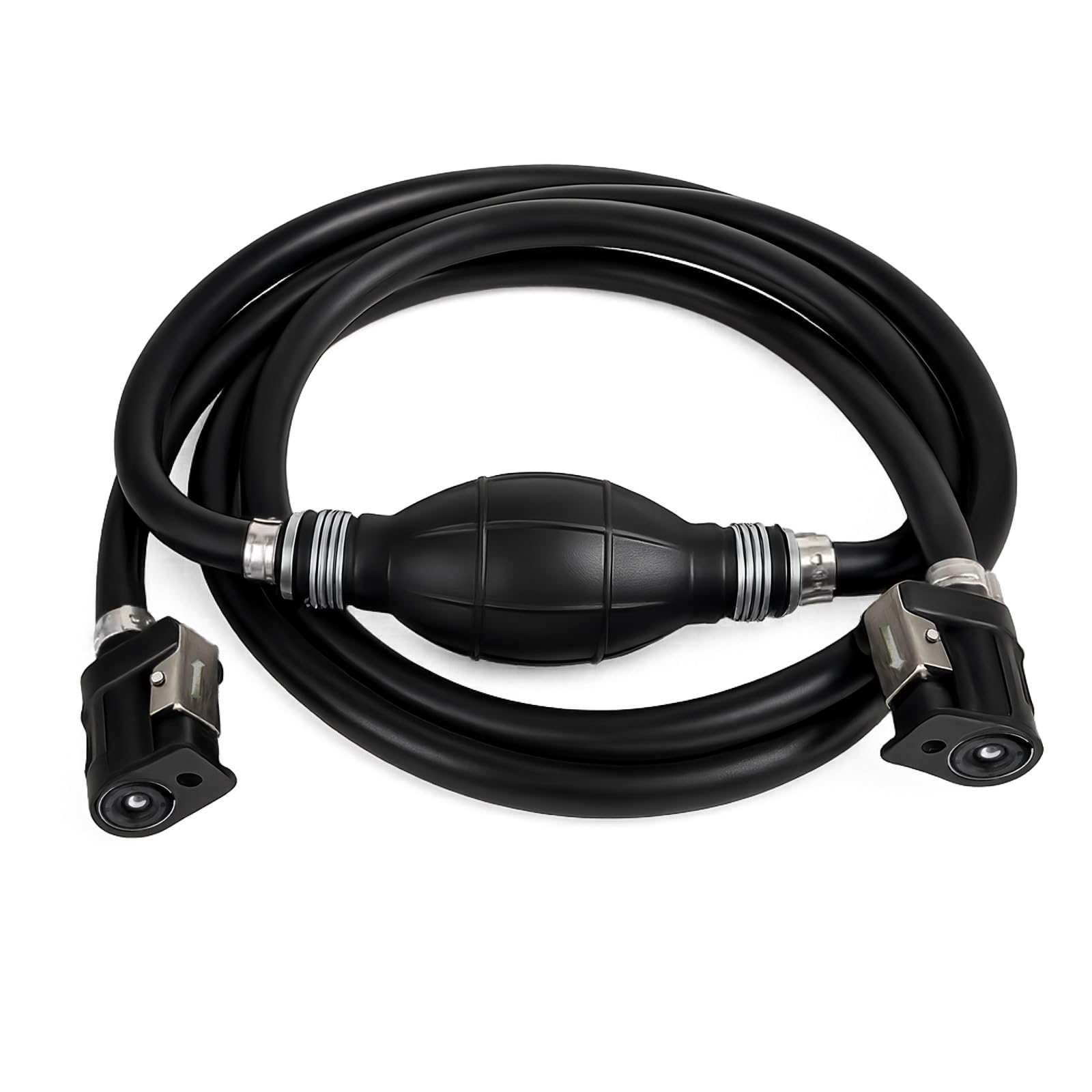 Saipor 5/16" 8mm Fuel Line Assembly, 6.8FT Marine Outboard Boat Motor RVs Fuel Gas Line Hose with Primer Bulb, Steel Hose Clamps and Connector, Compatible with Yamaha Outboard Motors