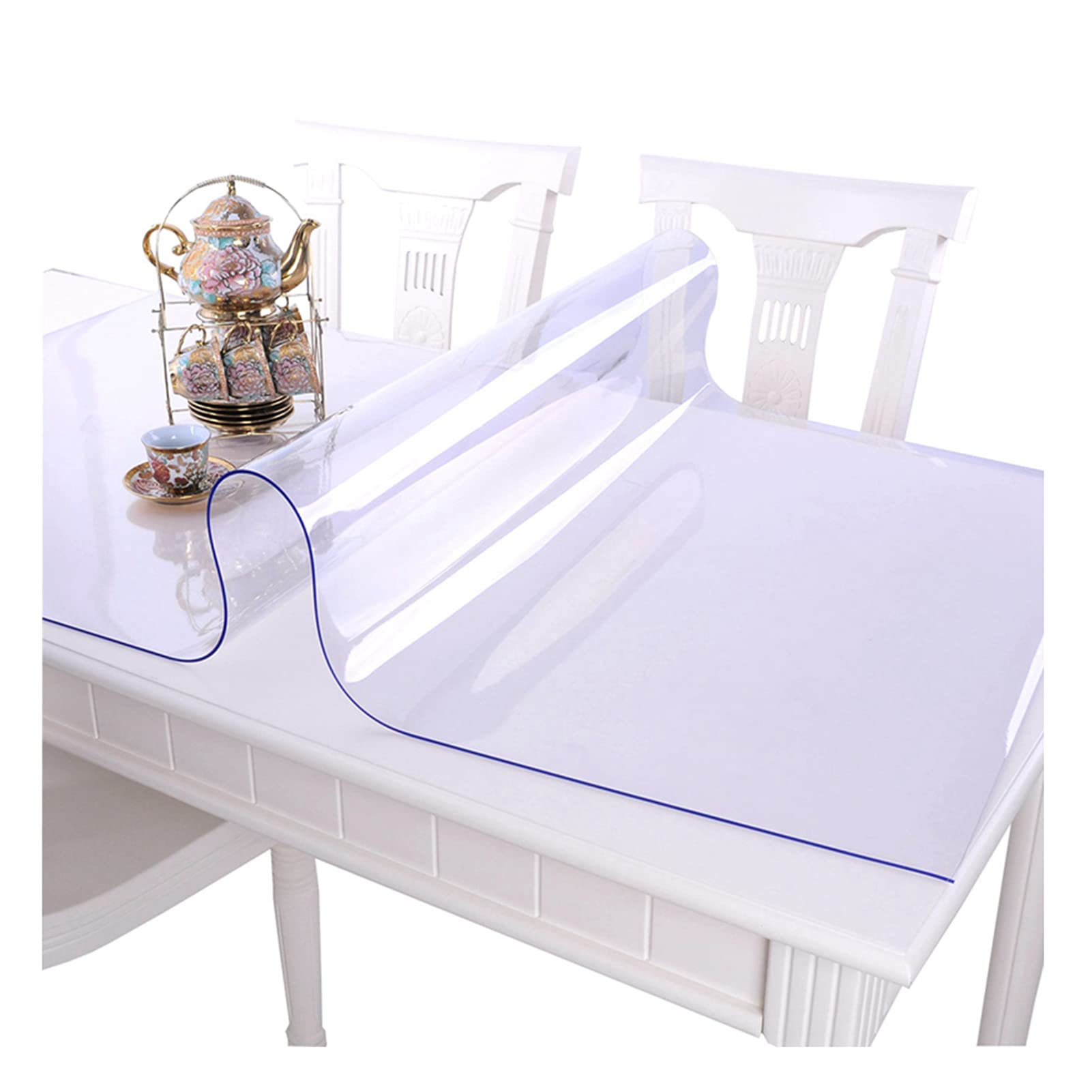 Évitez les taches avec la nappe en plastique transparent PVC imperméable pour table à manger