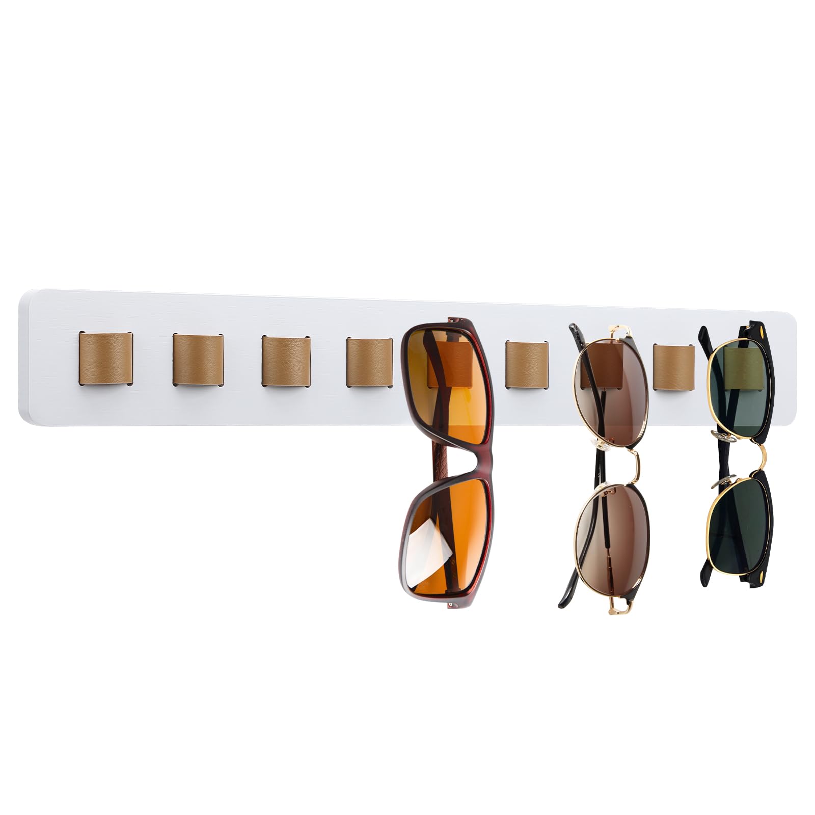 Laelr Sunglasses Organizer Wood Wall Mounted Sunglasses Storage Adhesive Eyeglasses Holder Stand Eyewear Hanging Display Sunglasses Hanger Glasses Holder for Entryway Living Room Bedroom Home Decor