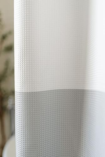 Miniatura 3 de Elena Home Goods Cortina de ducha de tela  Poliéster de lujo de 230 GSM, 72 x 72 pulgadas, tamaño estándar  (azul)