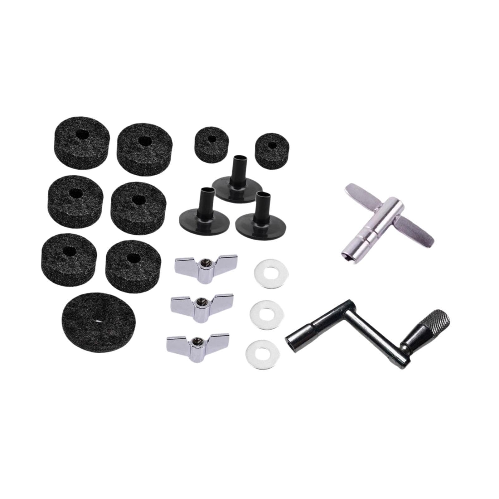 perfeclan 20 -fache Zymbal Filz Waschmaschinen Becken Ersatz Drum Set Drum Ersatzteil, Schwarz