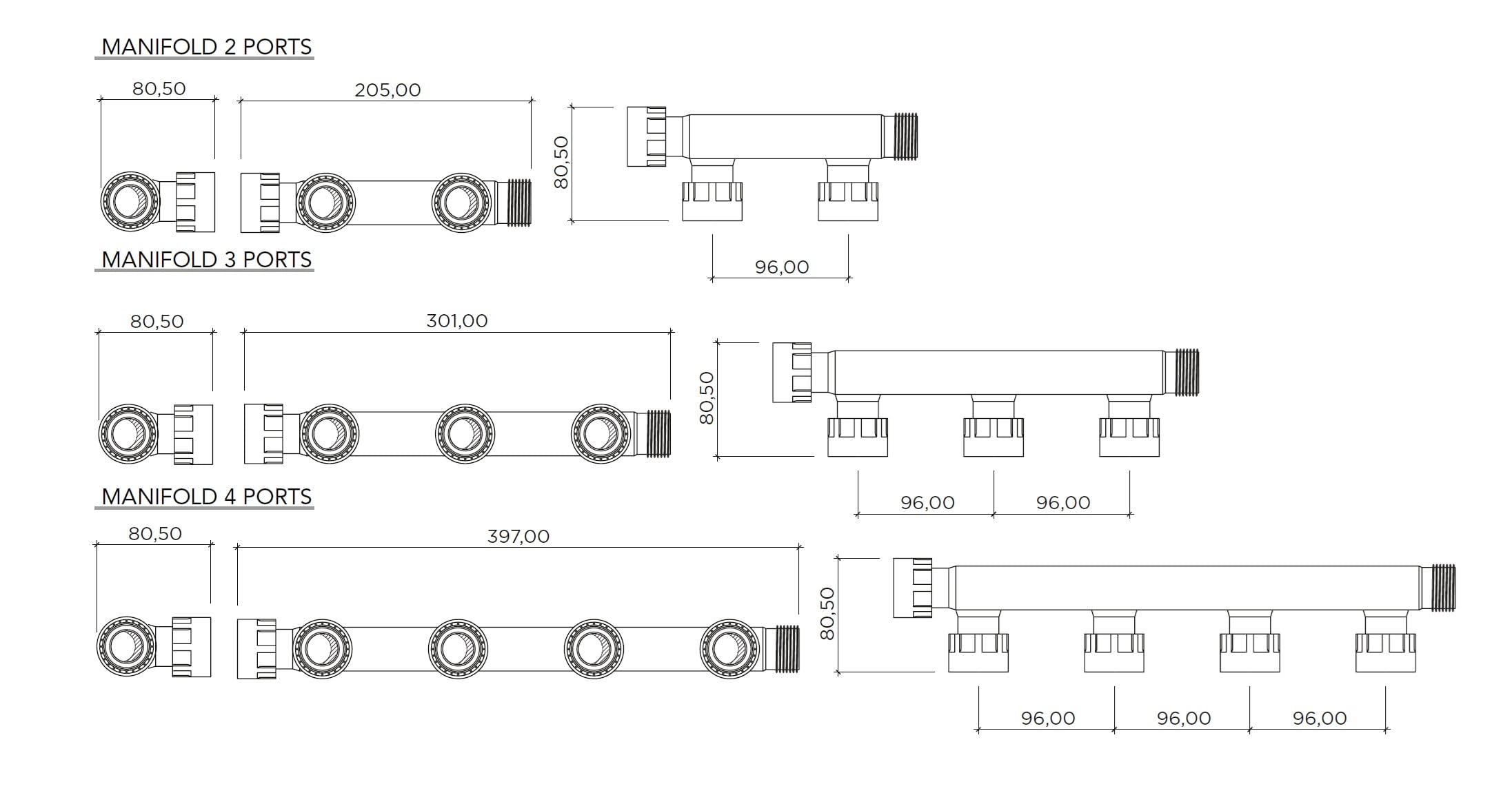 Rain Verteiler 2-fach 3-fach 4-fach 5-fach 6-fach Ventilverteiler 1" SET mit Hunter Magnetventil PGV 101GB IG Kupplungen DN25 DN32 und Druckluftanschluss (DN25, Verteiler 3-fach)