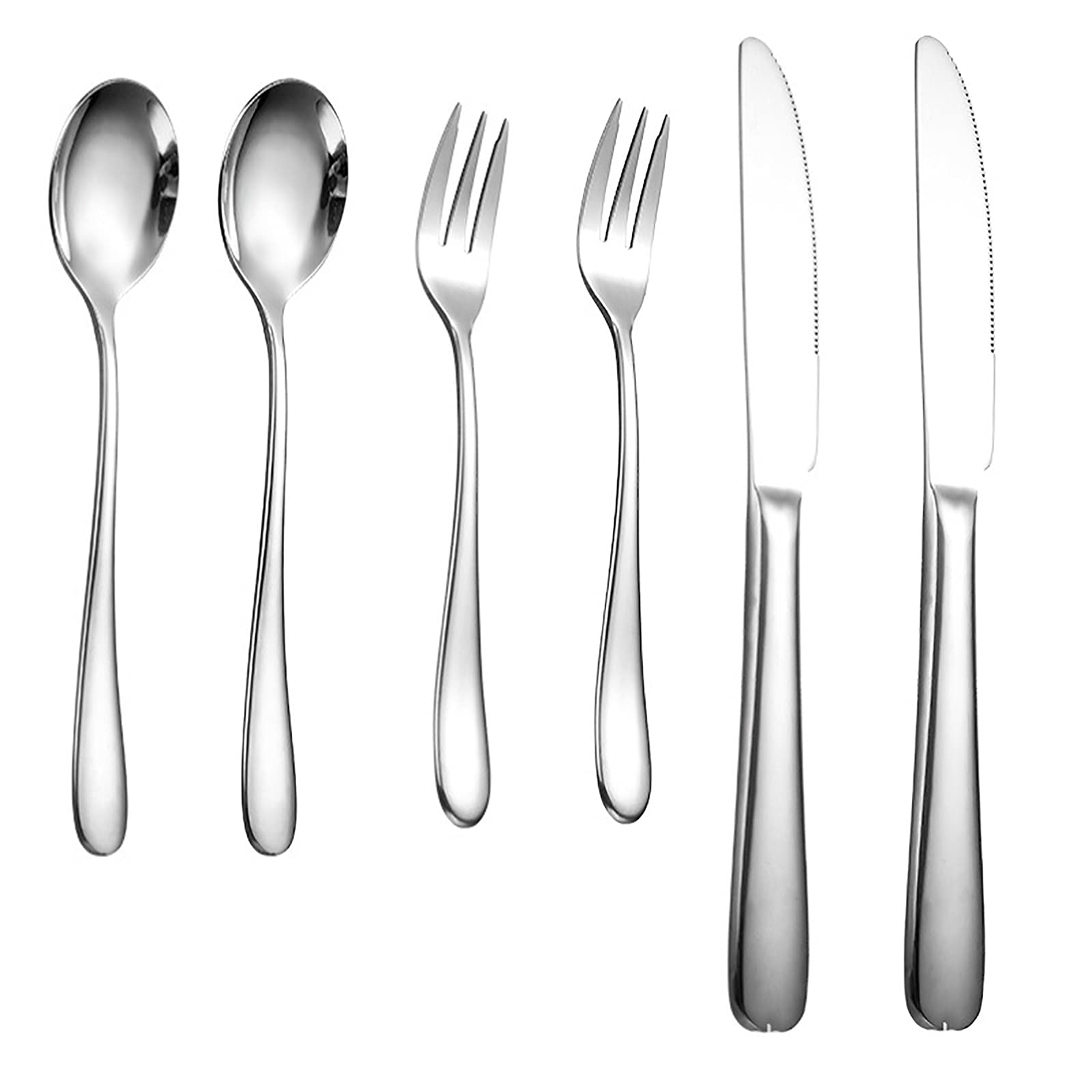 9-teiliges Besteck-Set, Silber-Edelstahl-Hochglanzpoliertes Besteck, Mehrzweck-Heimküchen-Party, Spülmaschine Verfügbar