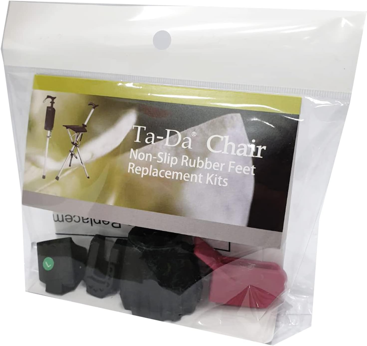Rubber Feet Replacement Kit for Ta-Da Chair Series 1, Non-Slip Foot Cover, Foot Pad - Black
