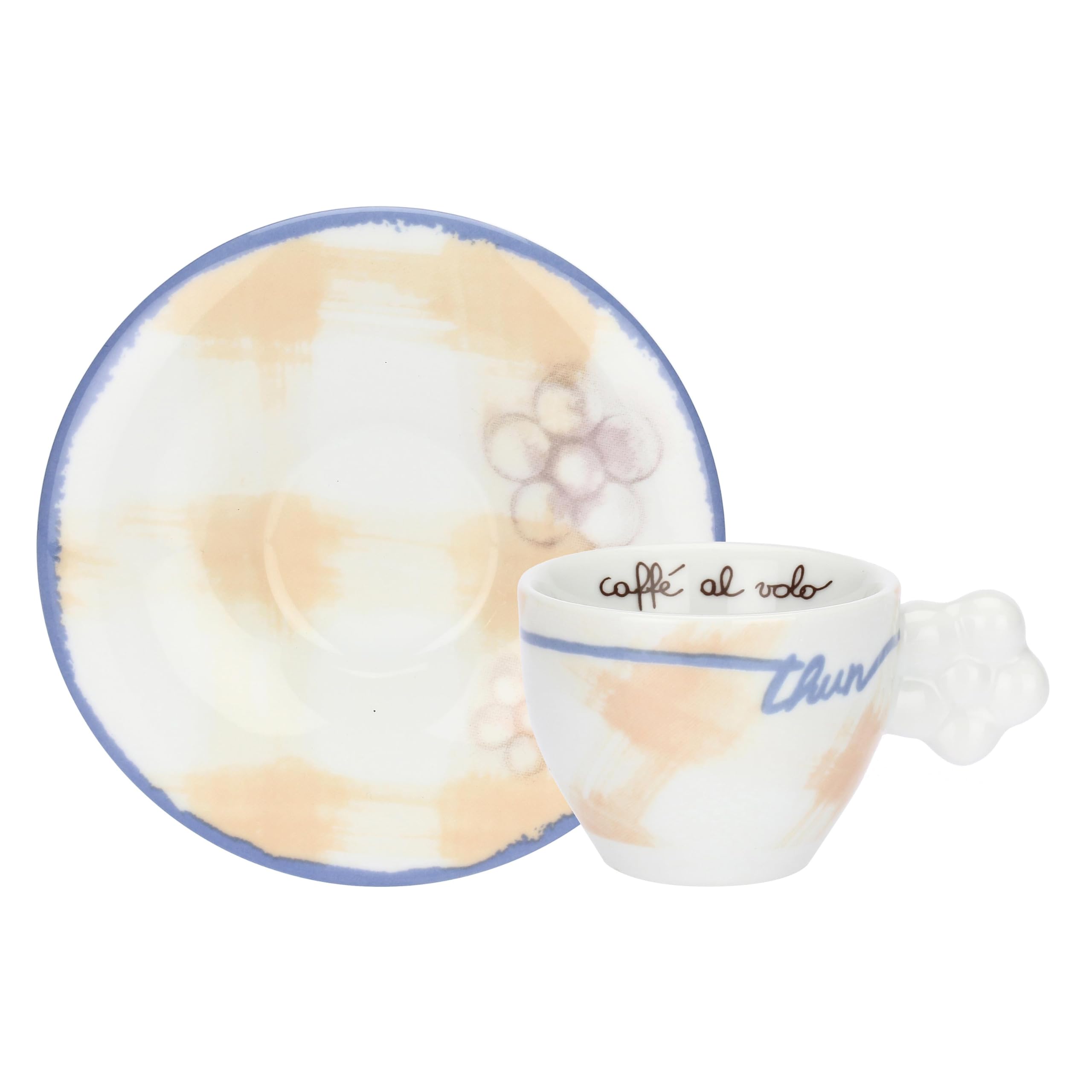 THUN Set 2 tazzine caffè con vassoio, porcellana, Collezione Giardino di Primavera, dimensione