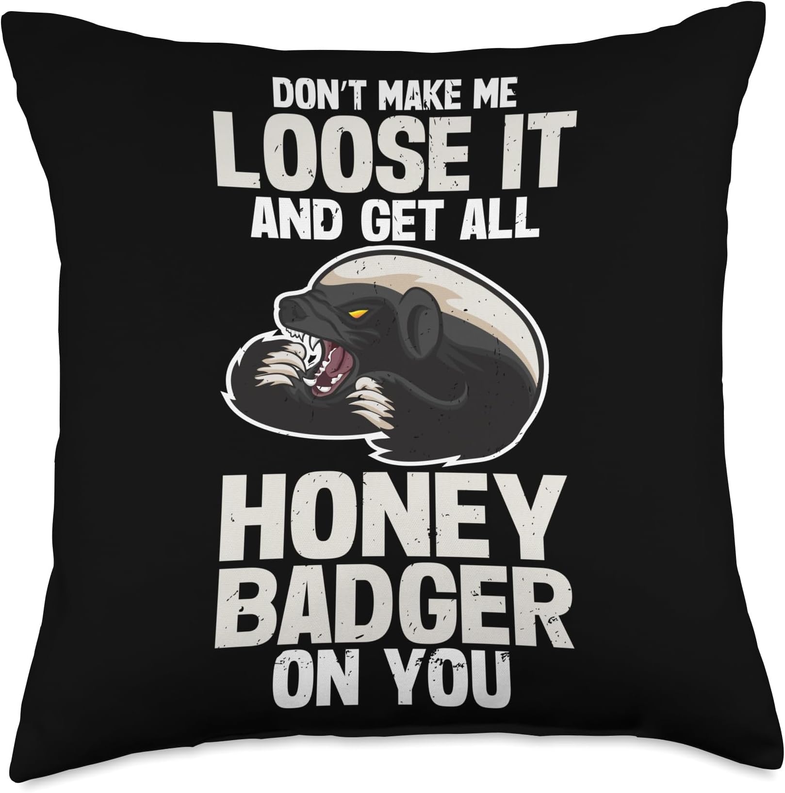 Honey Badger Honeybadger Throw Pillow