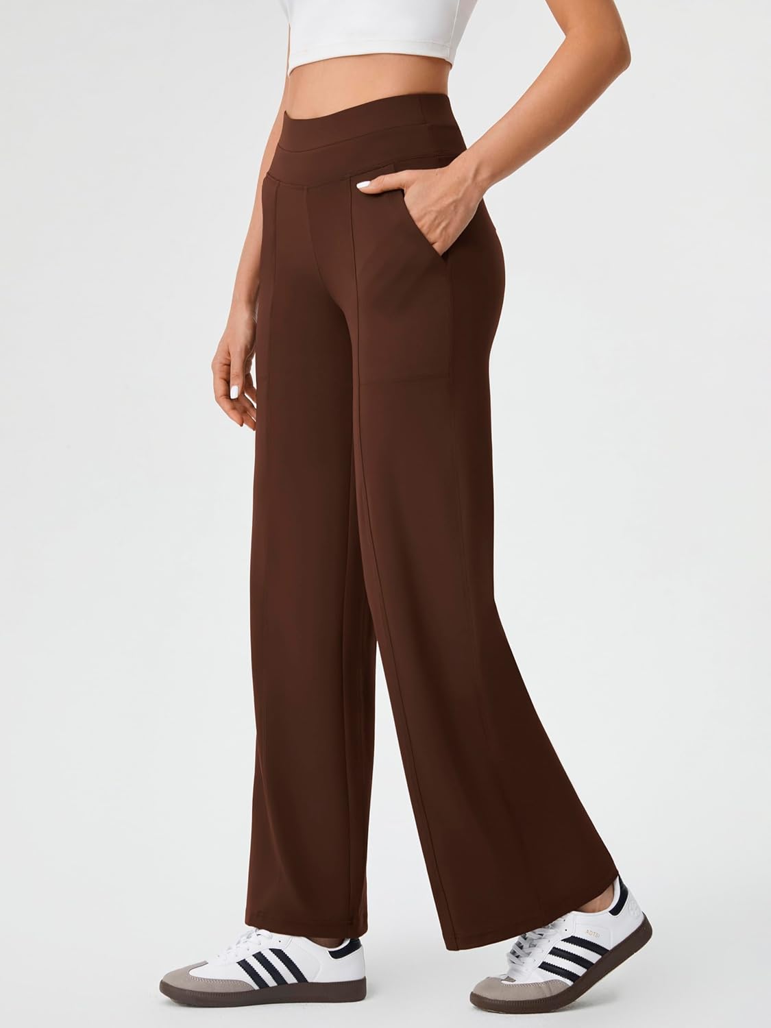 AFITNE Womens Wide Leg Pants High Waisted Business Casual Pants 29"/31" Pull On Dressy Yoga Lounge Trousers - Image 6