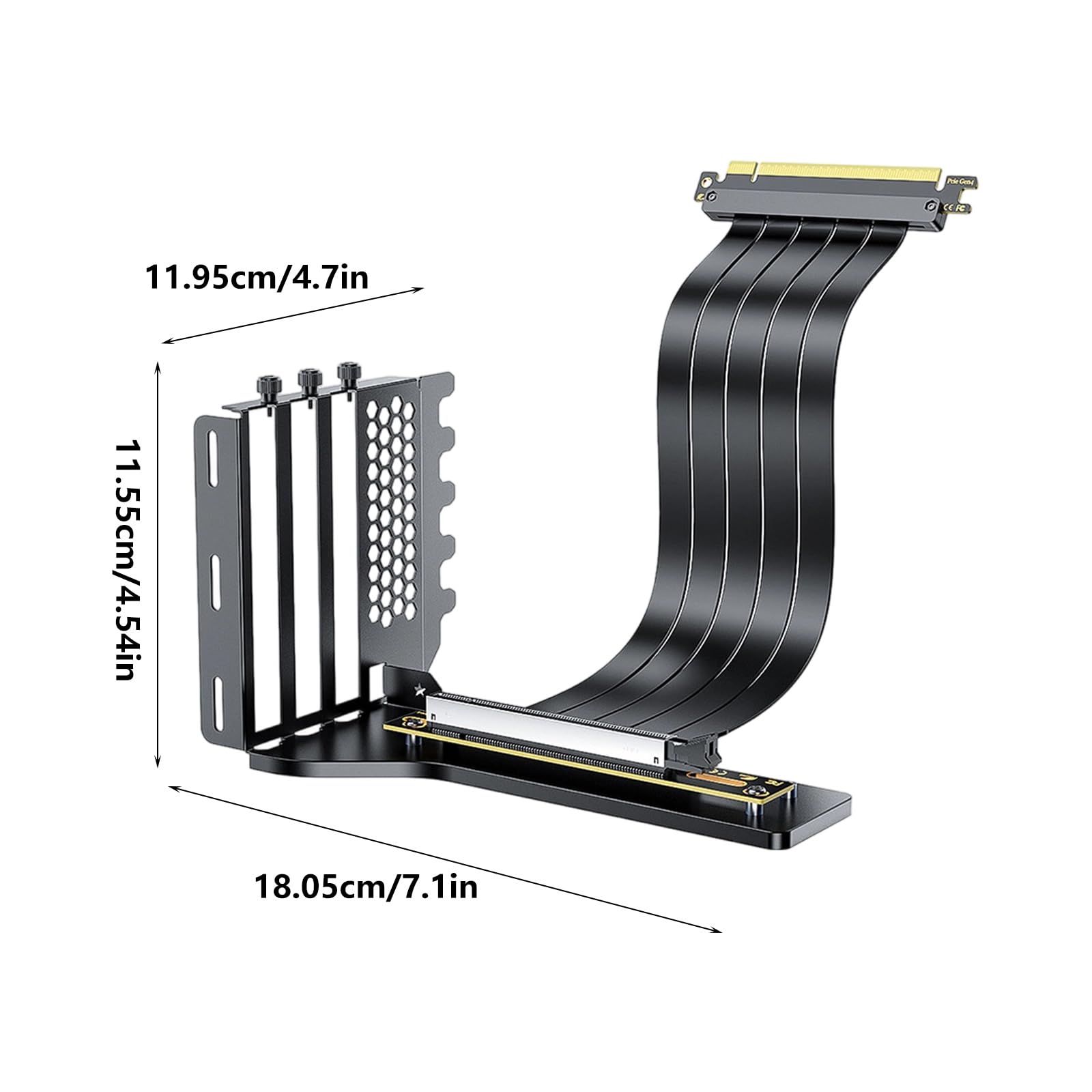 Soporte vertical para tarjetas gráficas con cable de 90 grados, GPU de metal, panel de ventilación, base magnética