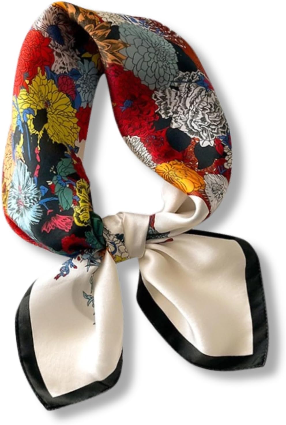 PoeticEHome 100% Pure Mulberry Silk Square Scarf 27"x27" Women Neckerchief Headscarf Gift Packed