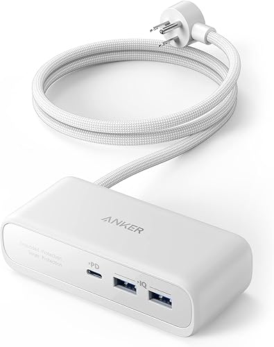 Miniatura 7 de Anker Regleta de alimentación USB C, regleta de alimentación 521 con 3 salidas y cargador USB C de 30 W para iPhone 13cable de extensión de 12,5