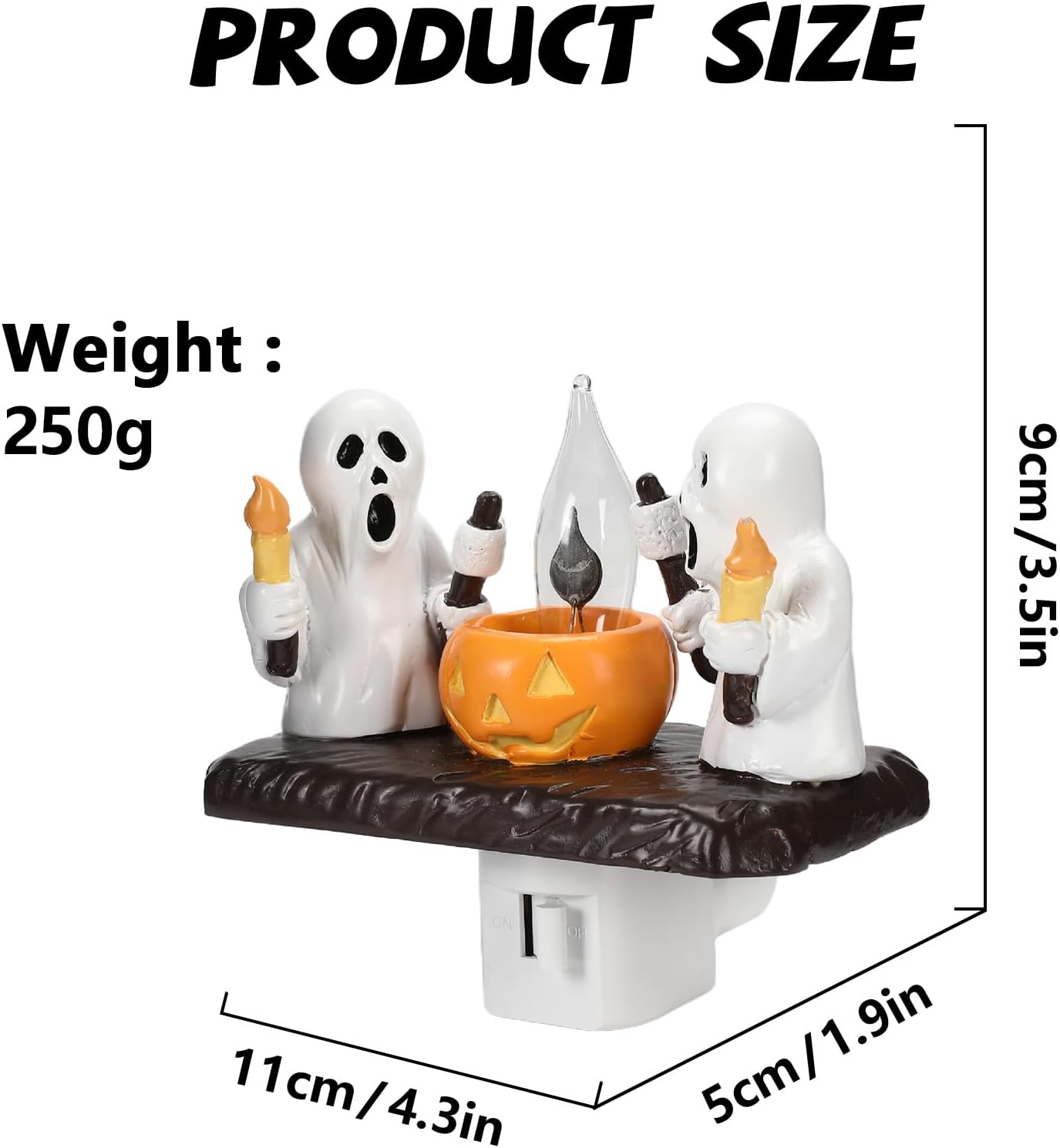 Ghost Campfire Flickering Night Light, Scary Ghost Campfire Nightlight Plug into Wall, 3D Spooky Fire Night Light for Halloween Home Decor (Ghosts with Candle)