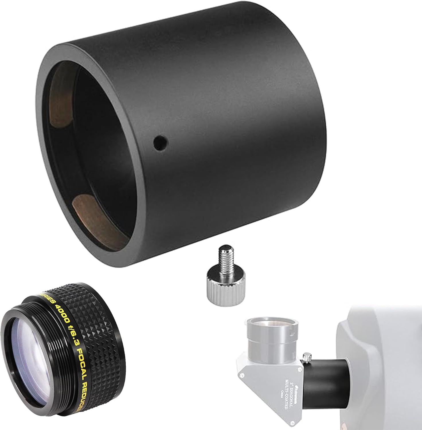 Astromania f/6.3 Reducer Corrector for C Series Telescopes - Bundle with - 2" SCT Adapter