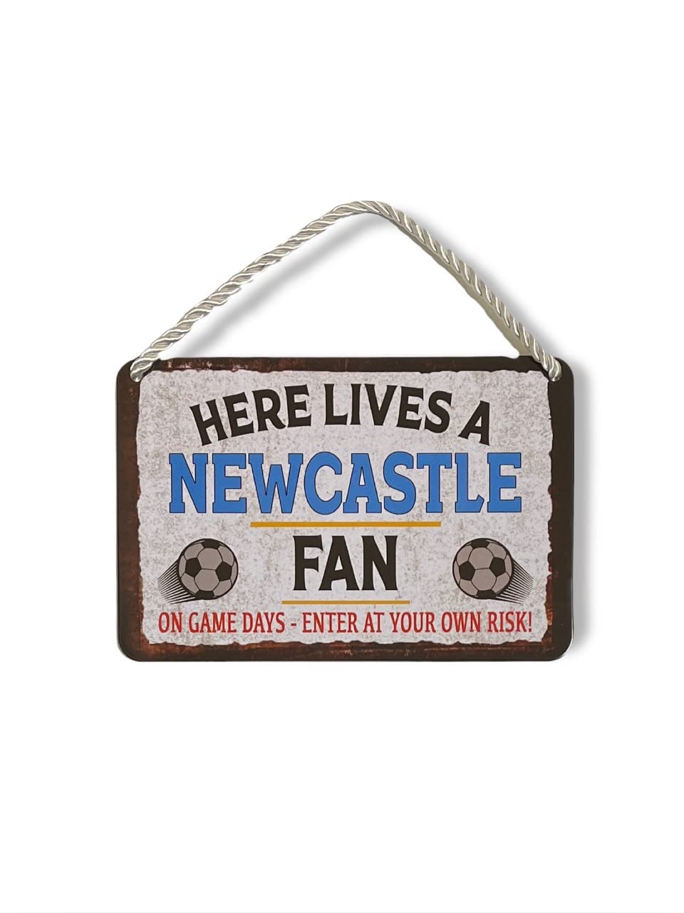 Retrostar Color May Metal Tin Sign - New Castle Football Soccer Sports - Wall Plaque Retro Vintage 18X12 Cm Decorative Sign - For Bar Pub Dining Room Kitchen Bedroom Office Garage - Funny Stylish Gift Small