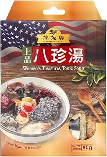 President Brand NO.6 Women's Treasures Tonic Soup Herbal Nutritious Women's Treasures Tonic Soup Easy to Make Soup 85g 补气养血 润肤养颜 对女性更佳 上品八珍汤