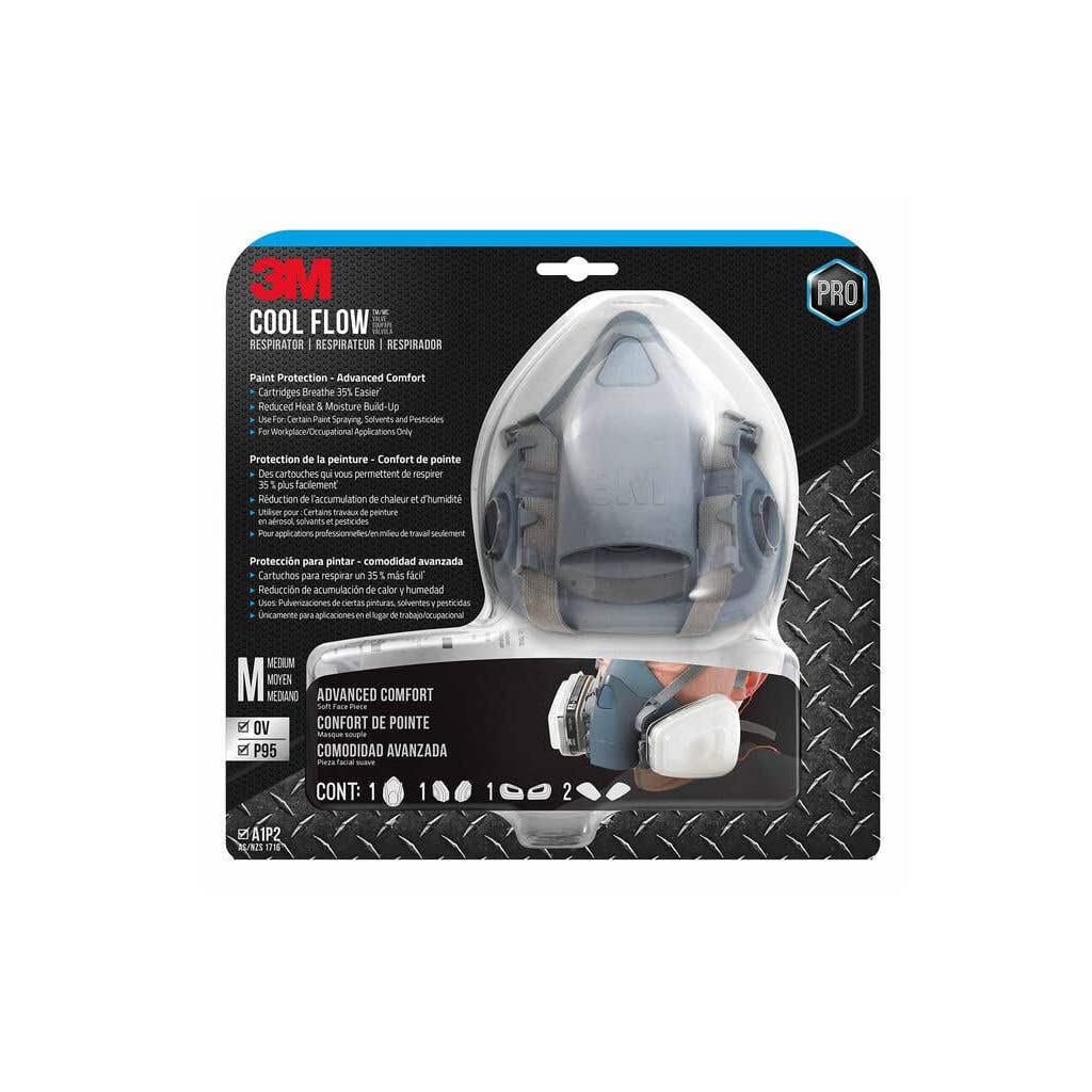 Advanced Comfort Reusable Respirator 7512P1-DC, OV/P95, Mdm, 1-Fcpc, 1-pr of 6001 Crtdgs, 2-prs 5P71 Fltrs, 1-pr 501 Rtnrs