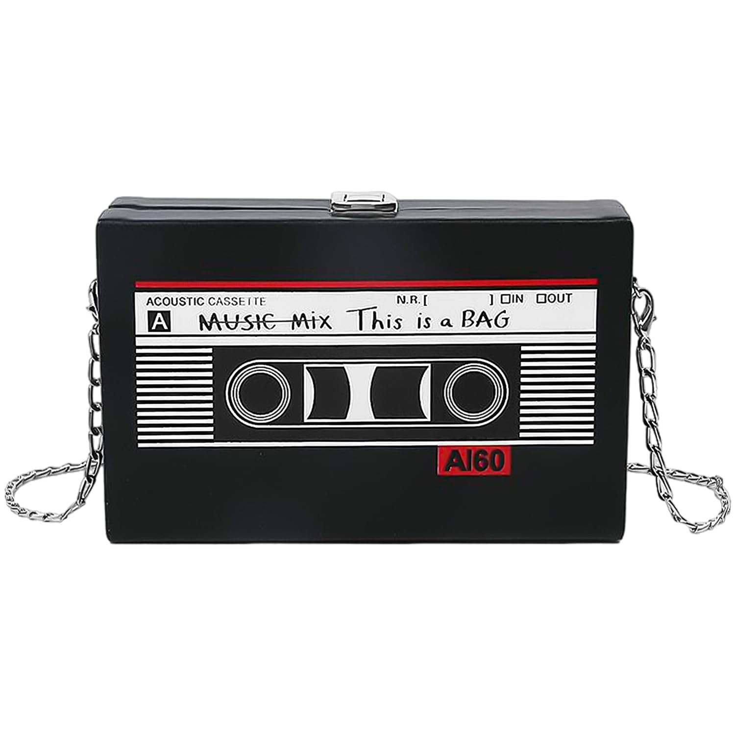 Memofynd Unisex Black 1 Radio Messenger Bag, Retro Fashionable Shoulder Bag, Female Chain Bag, Personality Small Square Bag, Creative Handbag, Clothing Dressing Accessories