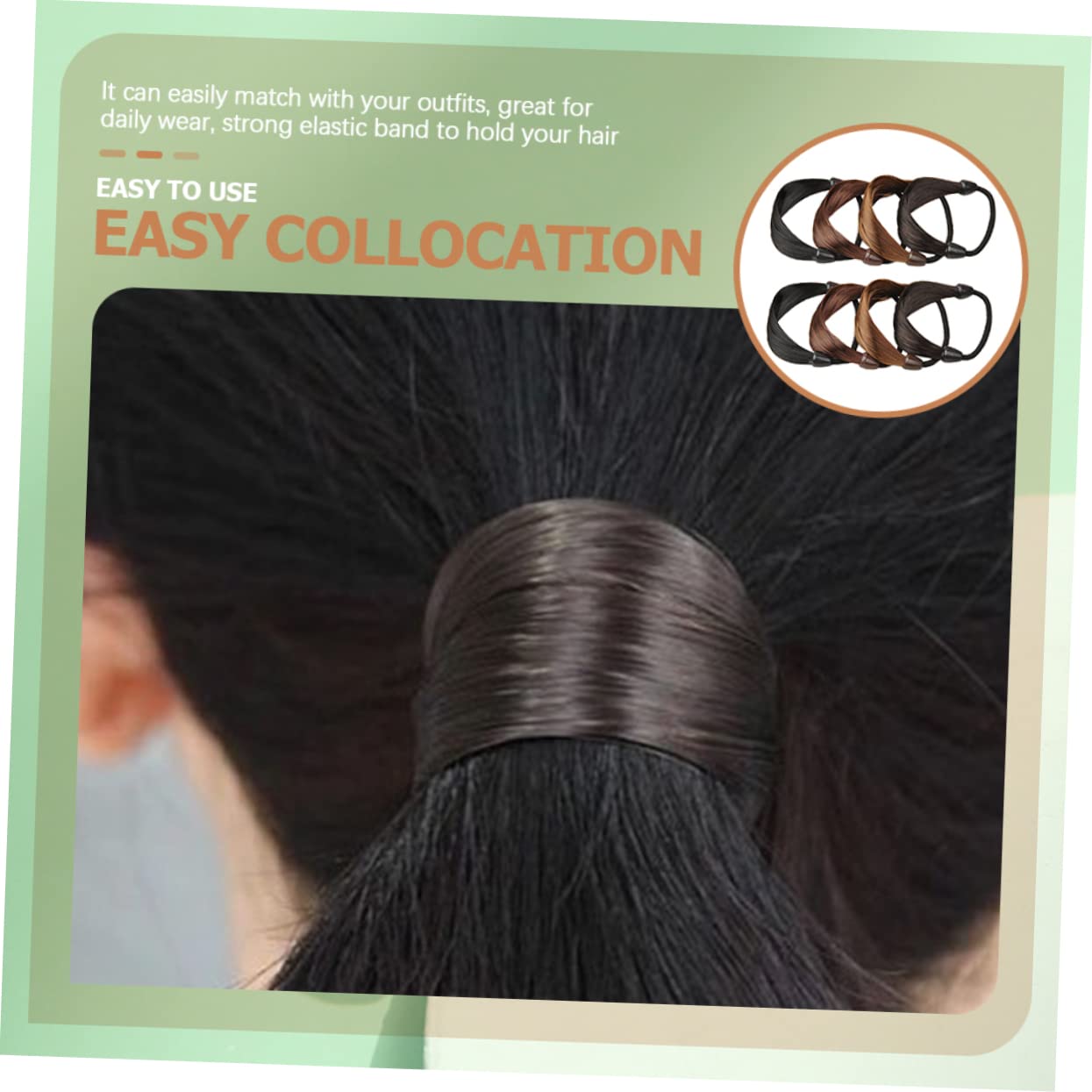 FRCOLOR 40 Piezas Lazos Elásticos Para El Cabello Accesorios Para El Cabello De Niña Peluca Lazos Para El o Banda De Pelo De Pelo Elásticos Negros Fibra Química
