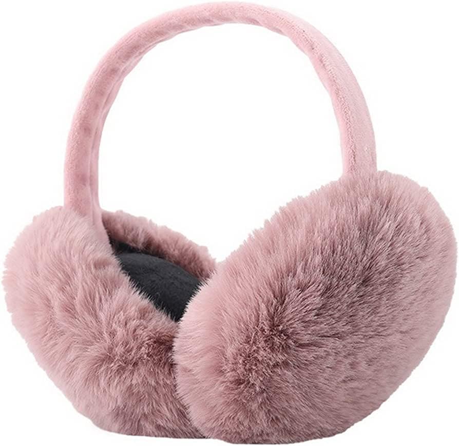 Image of Girl Winter Earmuffs Outdoor Wear Soft Faux Fur Plush Ear Warmer Minnie Design Windproof Woolen Warm Ear Muff Men & Women (Freesize)