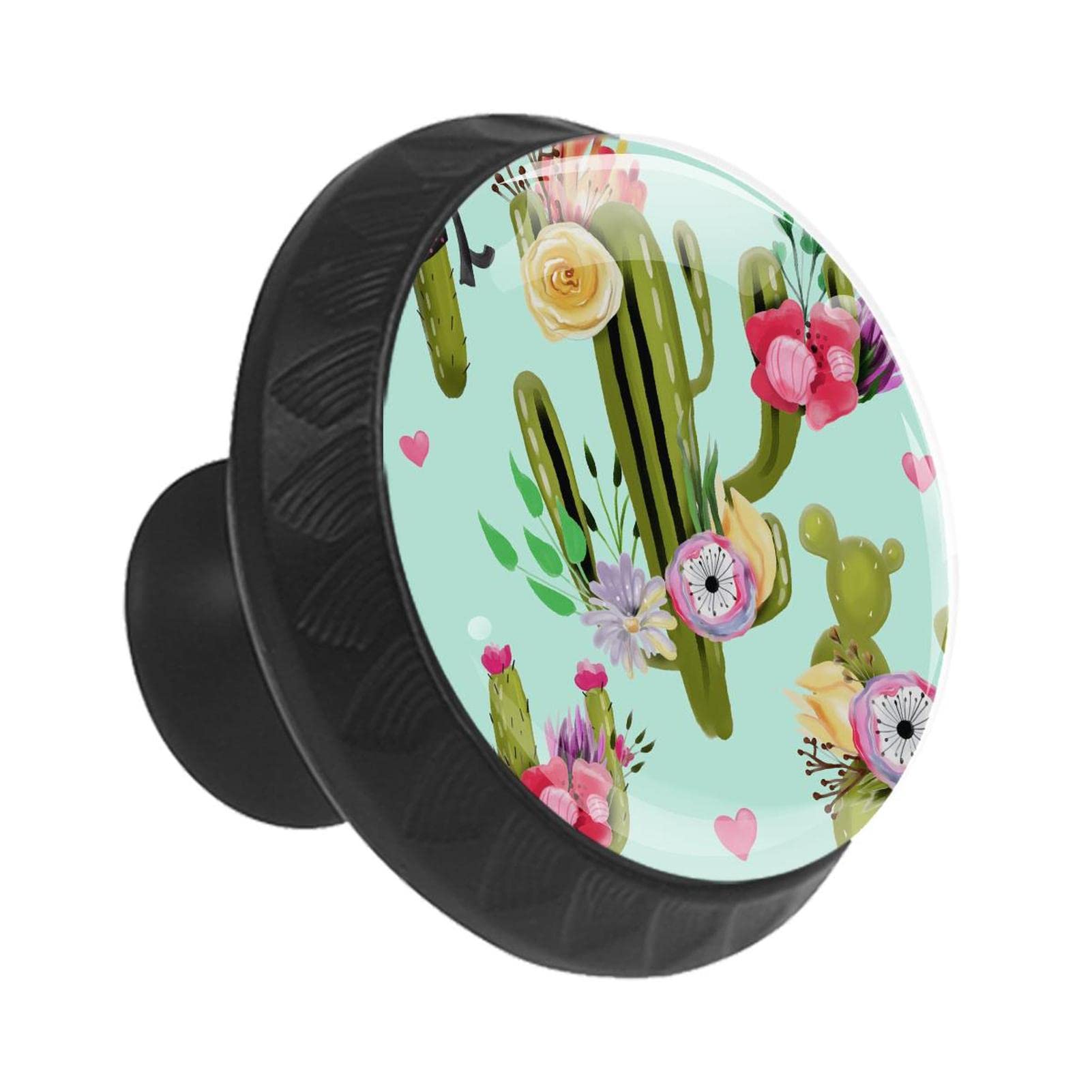 Poignées d'armoires de cuisine au design fleur de cactus moderne pour mobilier chic