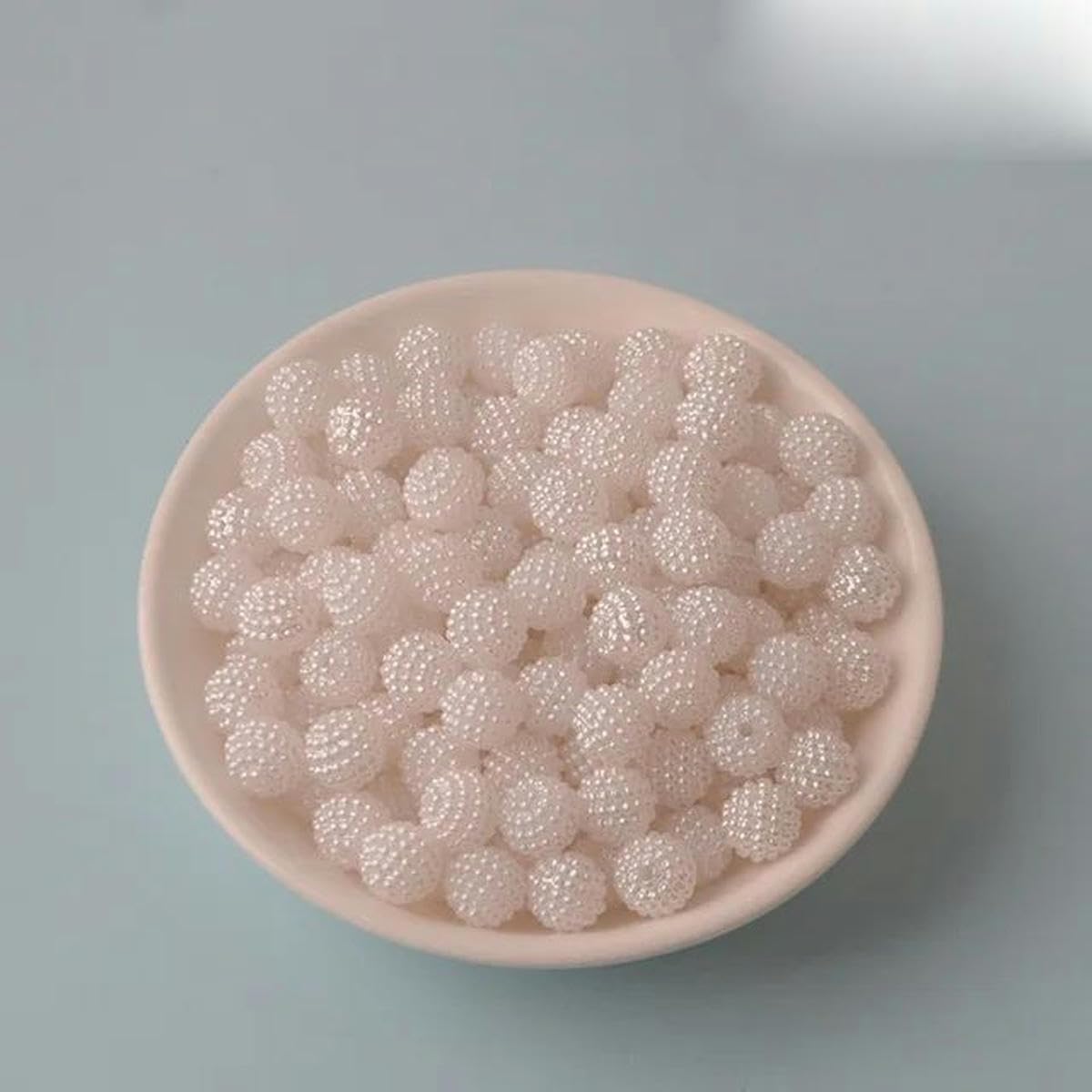 10/12/15 mm 500 g de perles d'imitation monochromes Bayberry Ball trou droit couleur perles en vrac accessoires de bijoux faits à la main - blanc 2-15 mm 200 pièces