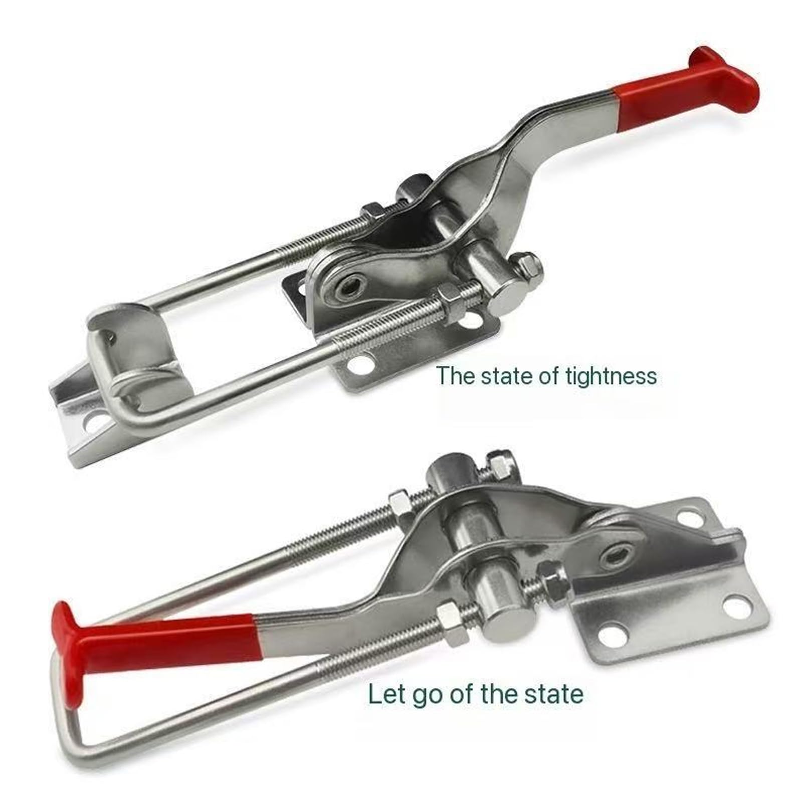 4 Stück Kniehebelspanner Metall, Spannverschluss Groß Spannschnäpper Verstellbar Schnappverschluss GH-431 Klipper Verschluss Kistenverschluss Hebel Verschluss für Schrank Tür Kisten Koffer