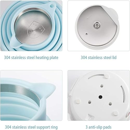 Miniatura 3 de Hervidor eléctrico plegable de viaje, hervidor eléctrico portátil de doble voltaje, hervidor eléctrico Collpasible, hervidor de té de silicona de