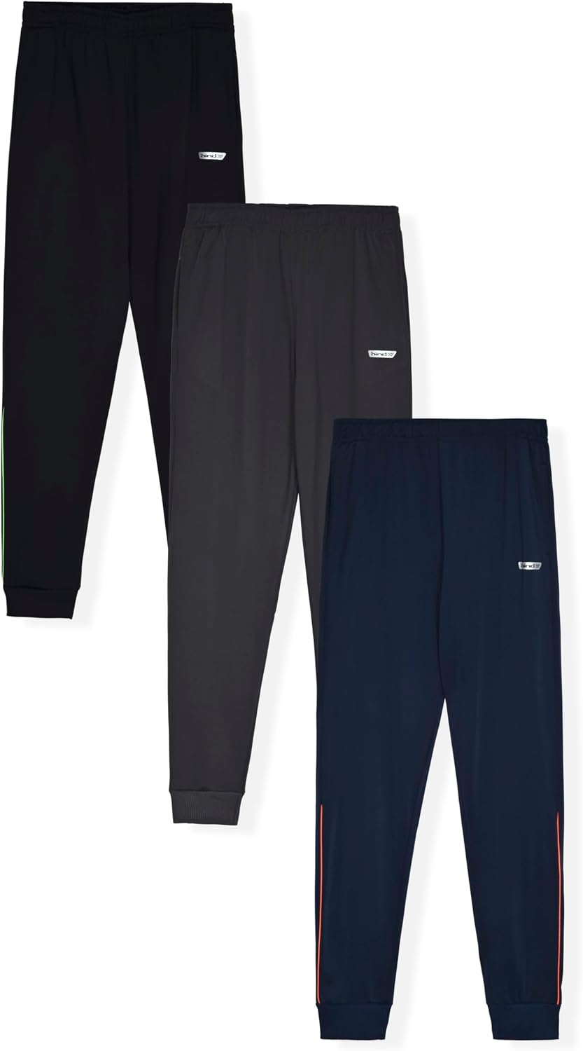Hind Boys Sweatpants 3 Pack Jogger Pants for Kids in Fleece and Tricot