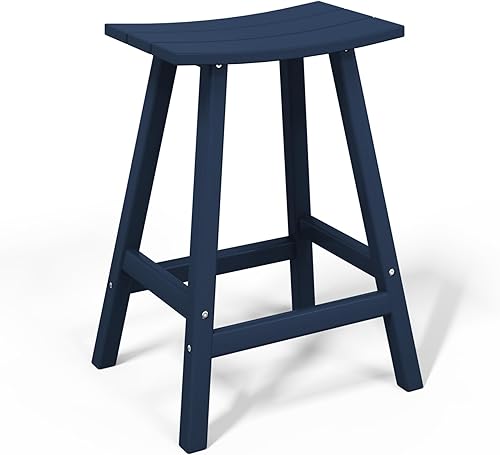 Miniatura 44 de Costaelm Juego de 2 taburetes de bar para todo tipo de clima, 29 pulgadas de altura, taburetes de bar Adirondack de polietileno para patio, terraza,