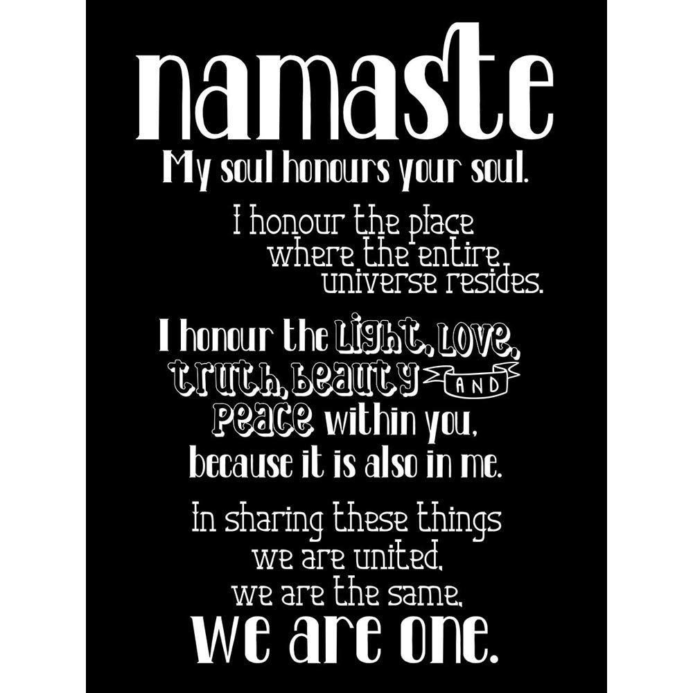 Wee Blue Coo Quote Typograph Text Namaste Blackboard Definition Art Print Poster Wall Decor 12X16 Inch