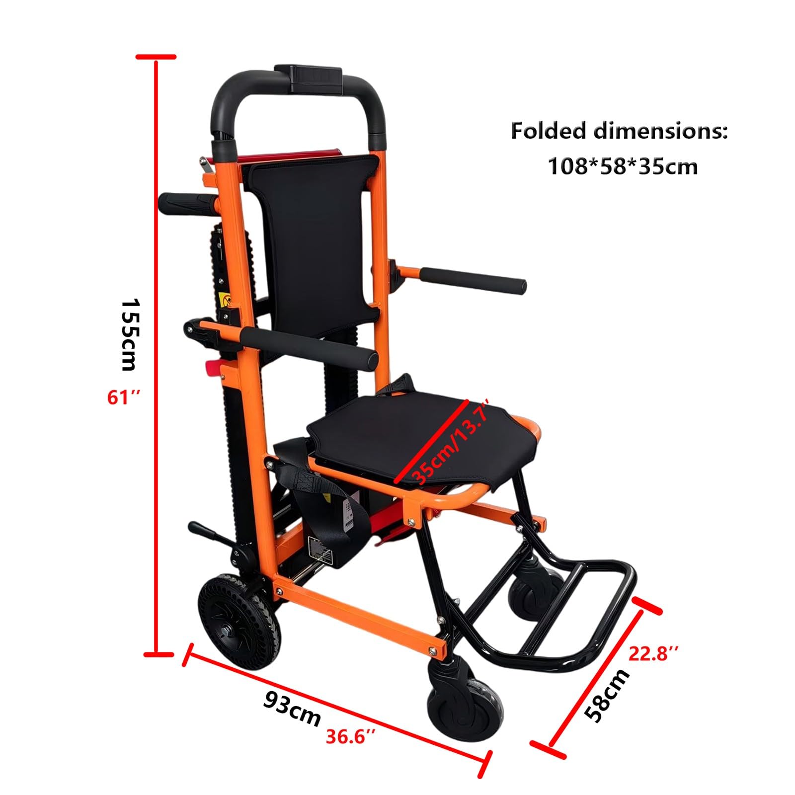 Treppensteiger Wagen,Treppenlift Für Senioren,Elektrischer Treppensteiger Mit Raupenfahrwerk,7,8-A-Lithiumbatterie Und Maximale Traglast Von 159 Kg,Für Treppenauf- Und -Abstieg A