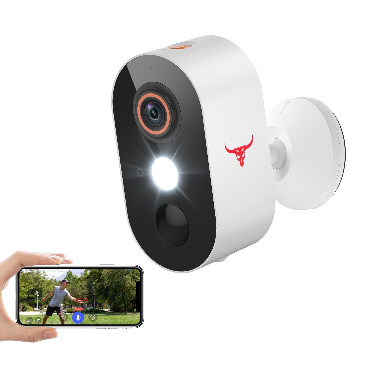 1080P Outdoor Security Camera Wireless with 2-Way Talk, Battery Powered, Color Night Vision, Suitable for Home Security Indoor/Outdoor, Cloud Storage, 2.4G WiFi Only (1 Spotlight, 1 Pack)