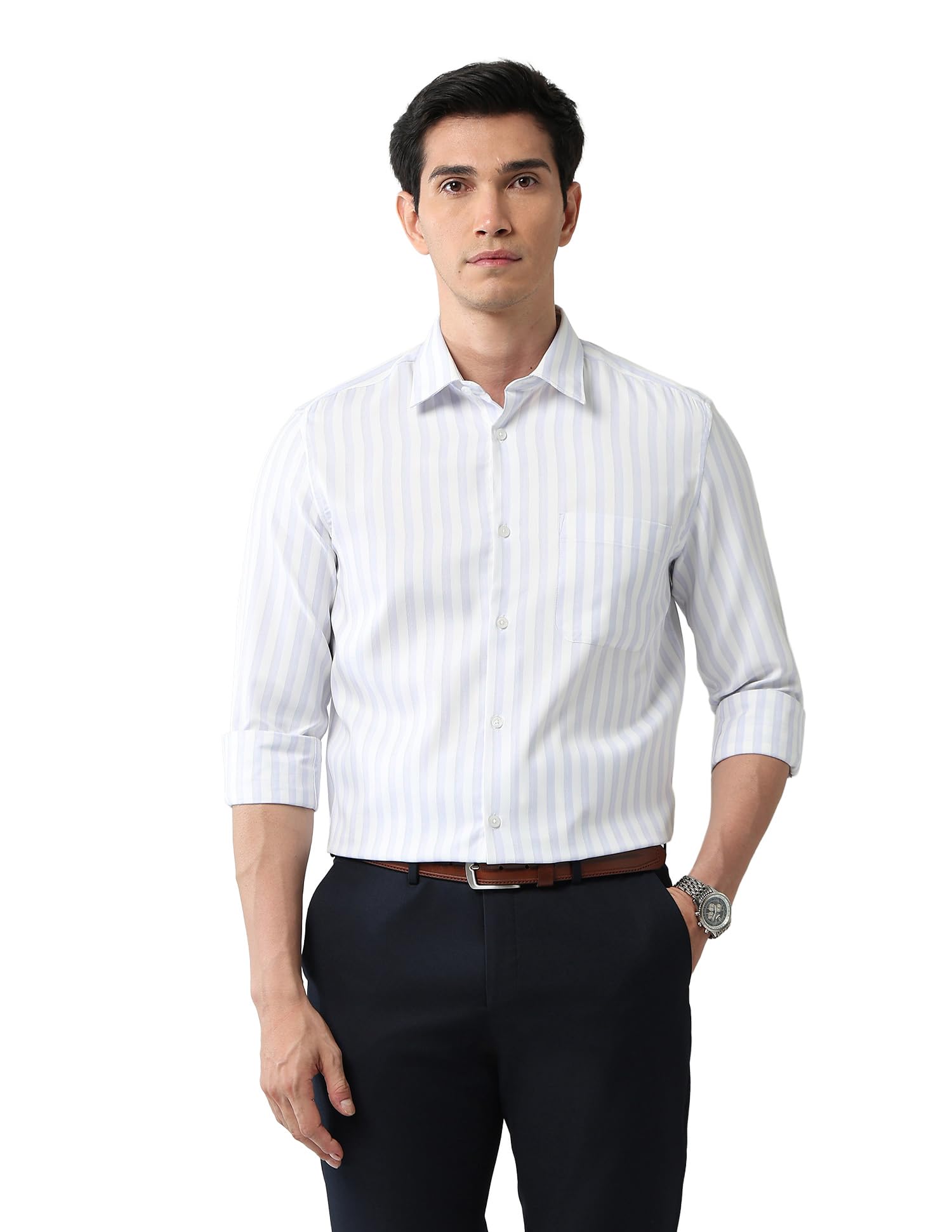 arvind Vertical Striped Regular Fit Shirt-picture-53