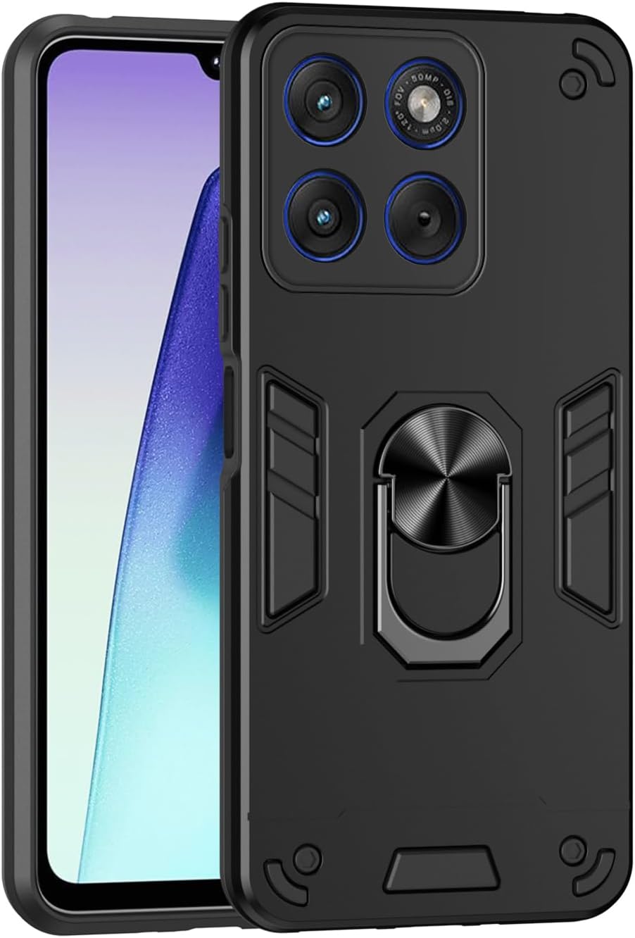 Compatible with Motorola Moto Edge 70 Full Protective Case, Compatible with Motorola Moto Edge 70 3 Layer Rugged Shockproof Protective Case with Kickstand,Blue