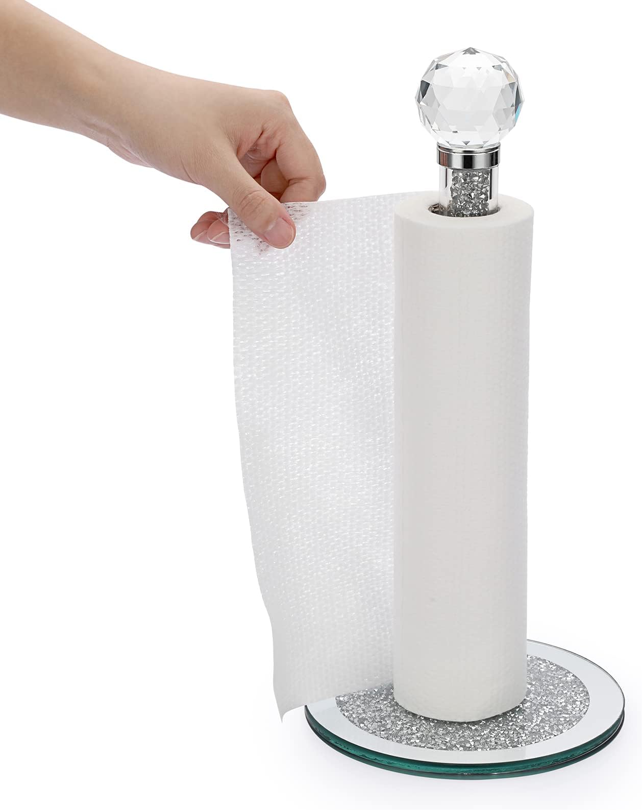 Amazon.com - Handmade Silver Paper Towel Roll Holder,Crystal Crushed ...