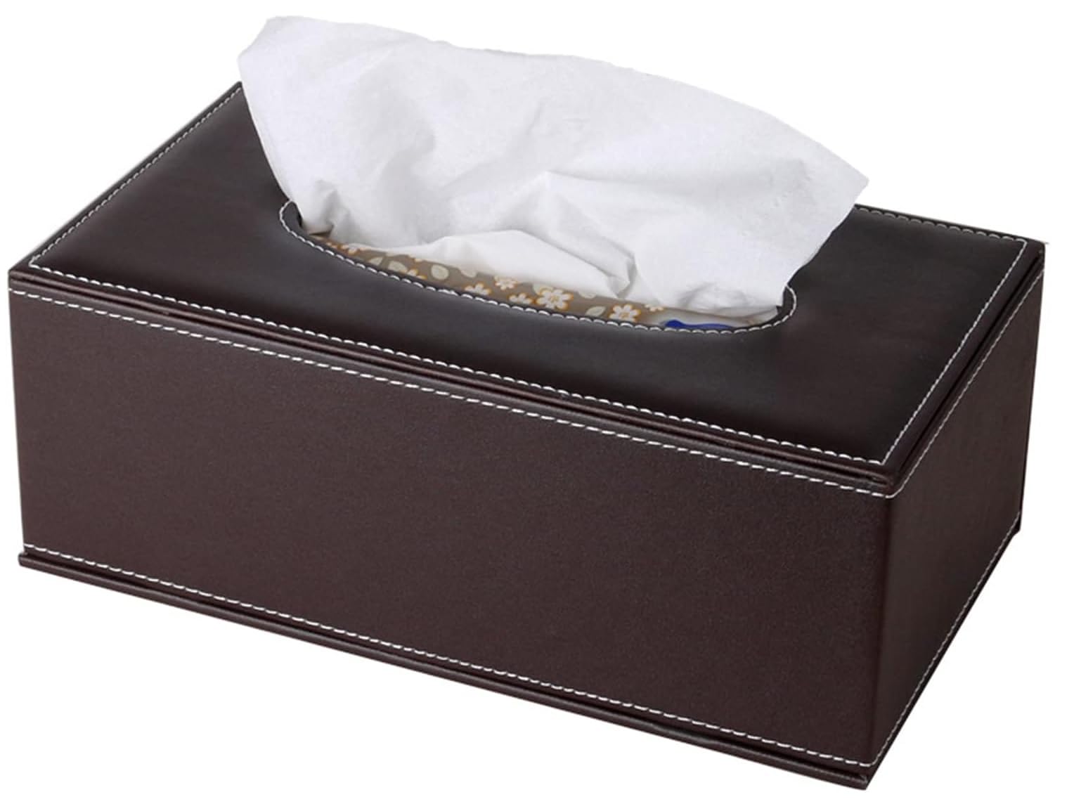 Handcrafted Fine Leather Rectangular Tissue Box Holder with Magnetic Bottom Lid for Office Desks, Cars, Gifting & Home Decor – (Brown, Medium)-image-39