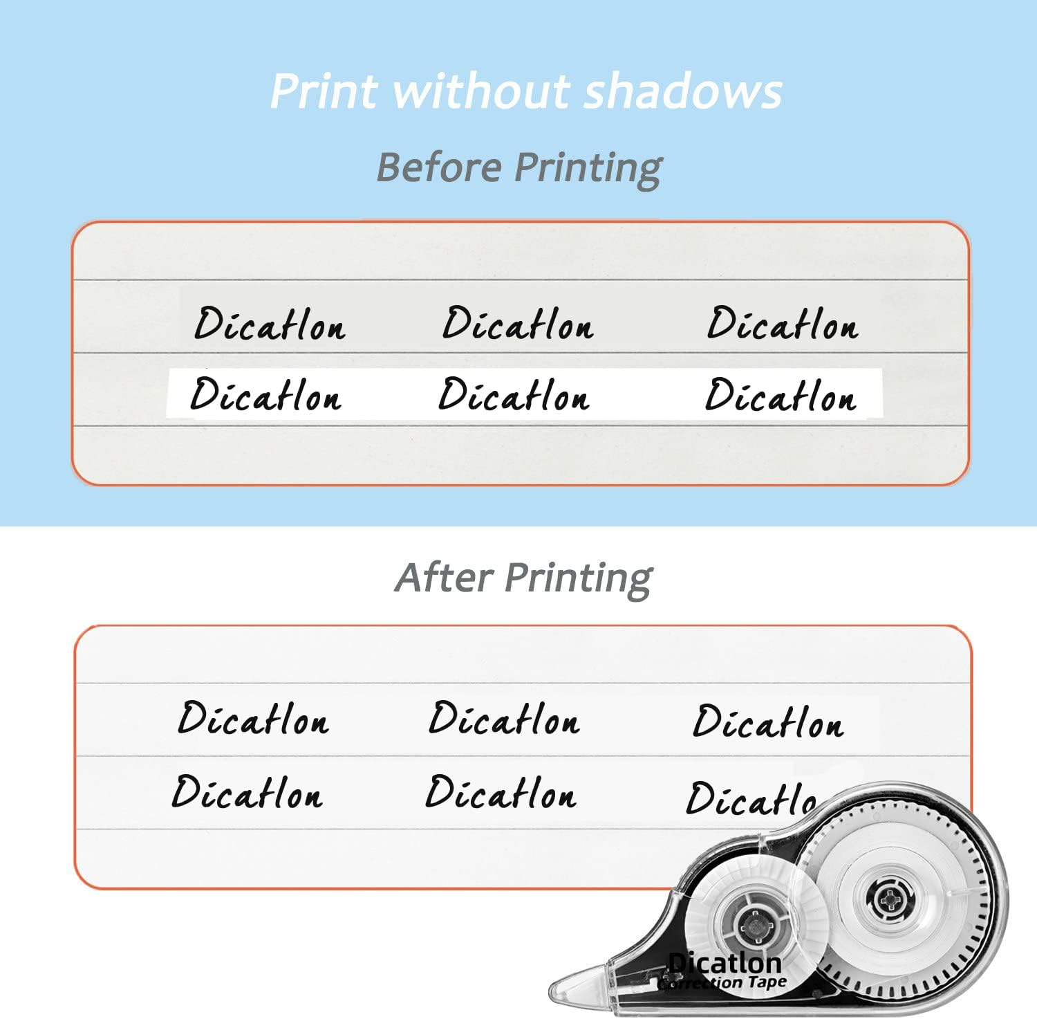 Dicatlon Correction Tape,White Out Correction Tape,Easy To Use Applicator for Instant Corrections,10-pack,very suitable for students,office workers,5mm x 8m : Office Products