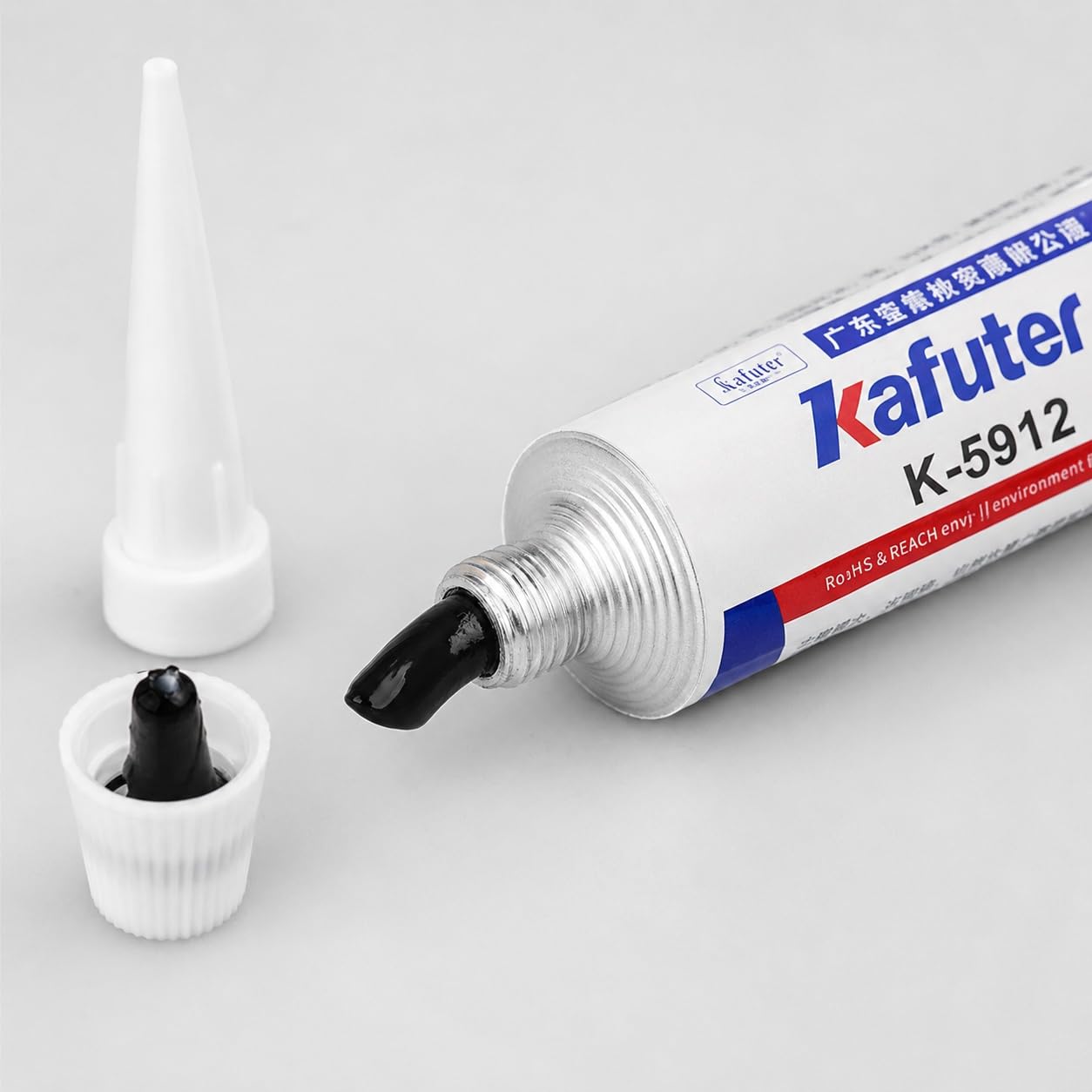 VIDOO Kafuter K-5912 Russ-Zeilentransformator-Dichtungselastomer Silikonkleber Kriechstromfester Wetterfester Rahmenverankerungs-Zement Silikonkleber - 300ml