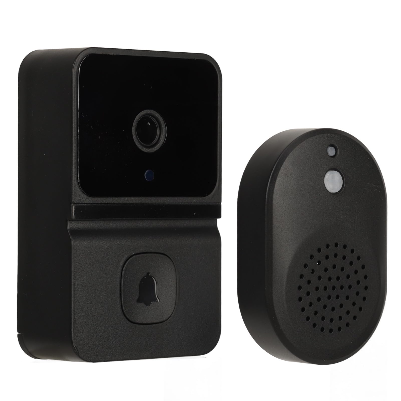 Dauz Black Wireless Video Doorbell, Wireless Doorbell With Night, High Fidelity Microphone For Home