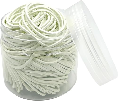 Bandas de goma, 200 bandas elásticas resistentes para uso escolar, hogar y oficina (blanco)